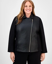 Anne Klein Plus Quilted Moto Jacket