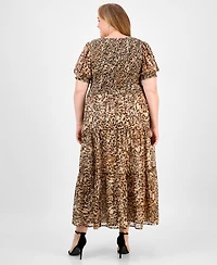 Anne Klein Plus Animal-Print Maxi Dress