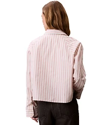 Calvin Klein Jeans Women's Stripe Boxy Cotton Crop Shirt
