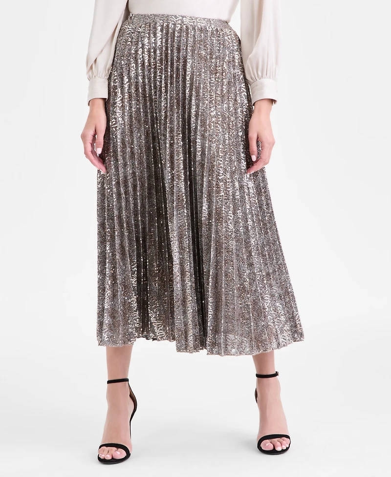 Anne Klein Women's Pull-On Pleated Midi Skirt