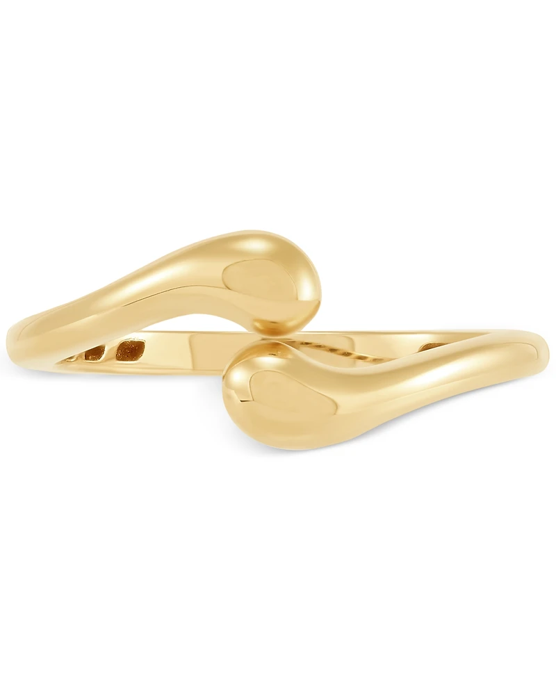 Polished Flared End Skinny Bypass Fashion Ring in 10k Gold