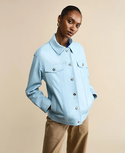 Furniq Uk Women's Leather Shirt Jacket