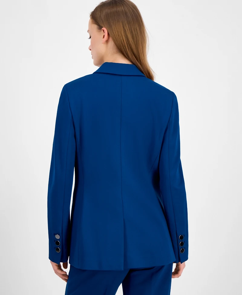 Anne Klein Women's Curved-Lapel Double-Pocket Blazer