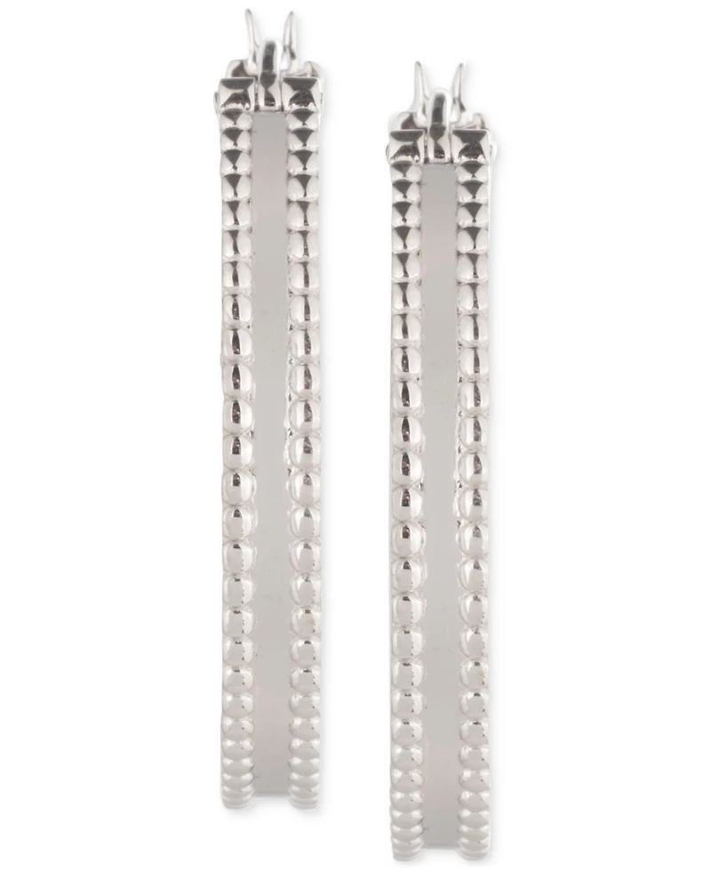 Lauren Ralph Lauren Sterling Silver Medium Hoop Earrings, 1.2"