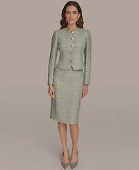 Donna Karan New York Women's Collarless Tweed Jacket