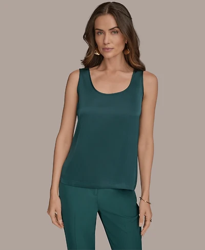 Donna Karan New York Women's Scoop-Neck Satin Tank Top