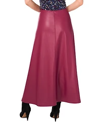 Vince Camuto Women's Faux-Leather Seamed Maxi Skirt