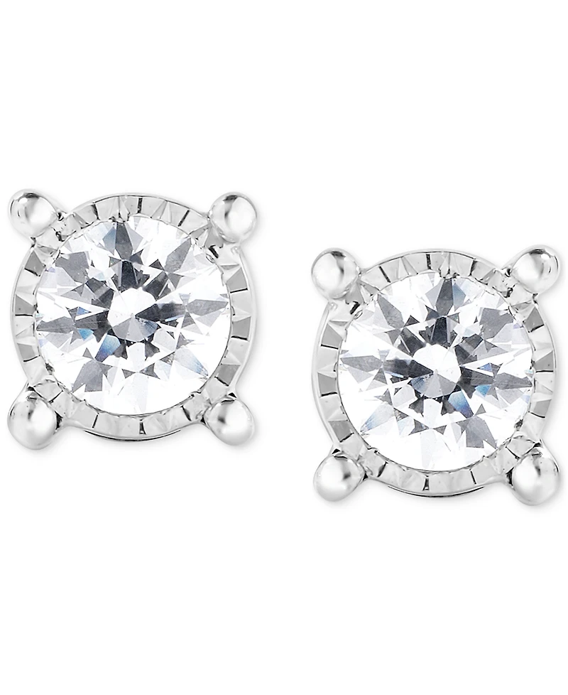 TruMiracle Diamond Stud Earrings (3/8 ct. t.w.) in 14k White Gold