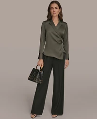 Donna Karan New York Women's Long-Sleeve Collared Blouse