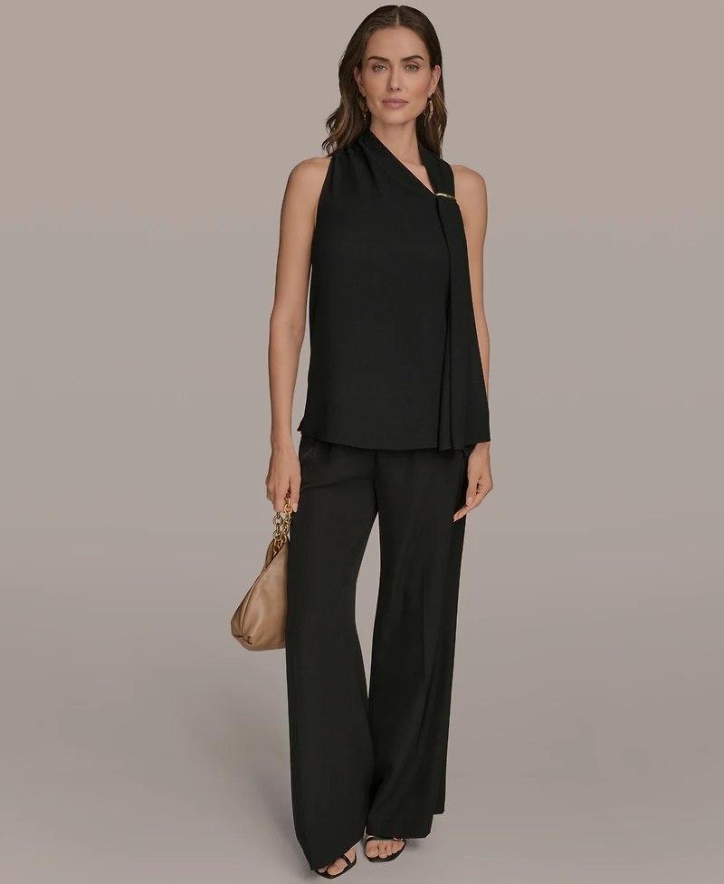 Donna Karan New York Women's Sleeveless Scarf-Tie Top