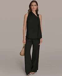 Donna Karan New York Women's Sleeveless Scarf-Tie Top