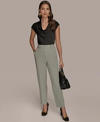 Donna Karan New York Women's Flat-Front Straight-Leg Pants