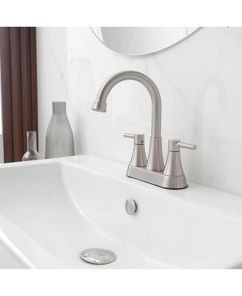 Greenspring 4 in. Centerset 2-Handle High-Arc Bathroom Faucet in Brushed Gold