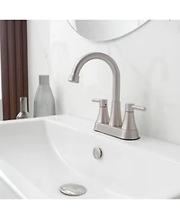 Greenspring 4 in. Centerset 2-Handle High-Arc Bathroom Faucet in Brushed Gold