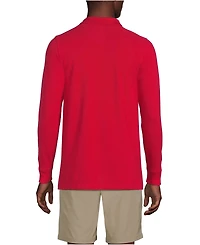 Lands' End Men's School Uniform Long Sleeve Mesh Polo Shirt