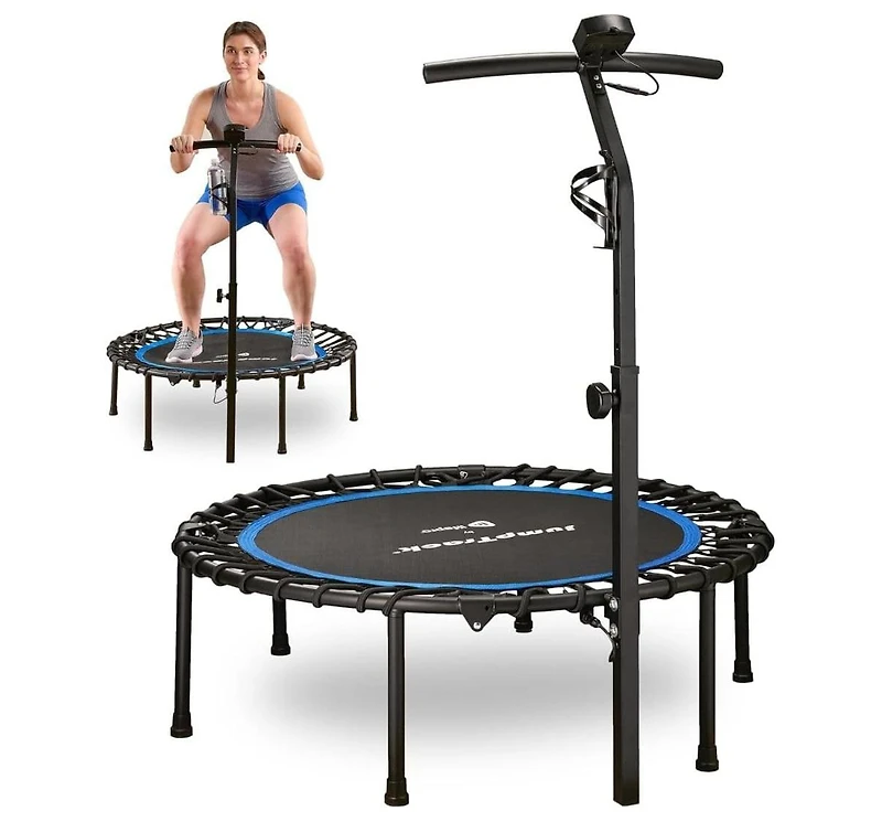 Lifepro JumpTrack 40” Rebounder Trampoline with Jump Counter – Low-Impact Silent Bungee System for Home Cardio – Supports Up to 3