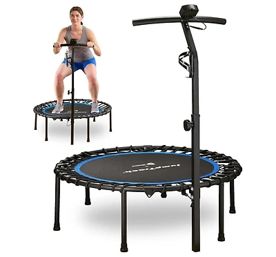 Lifepro JumpTrack 40” Rebounder Trampoline with Jump Counter – Low-Impact Silent Bungee System for Home Cardio – Supports Up to 3