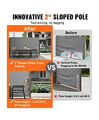 Slickblue Retractable Side Awning Outdoor Privacy Screen Uv Block Waterproof Divider for Patio