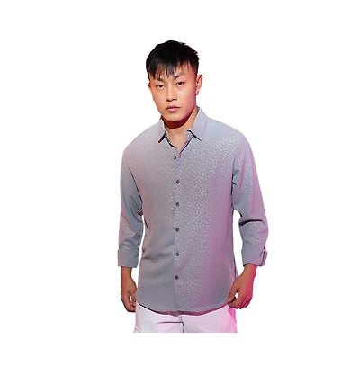 Campus Sutra Men's Ash Grey Pavement Shirt