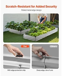 Slickblue Durable Galvanized Metal Raised Garden Bed Planter Box for Outdoor Gardening