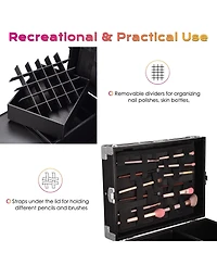 Byootique Aluminum Rolling Nail Table with 4 pcs Replacement Wheels Portable