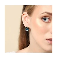 Sohi Geometric-Stone Stud Earrings