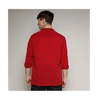 Campus Sutra Men's Crimson Red Slash Collar Shirt