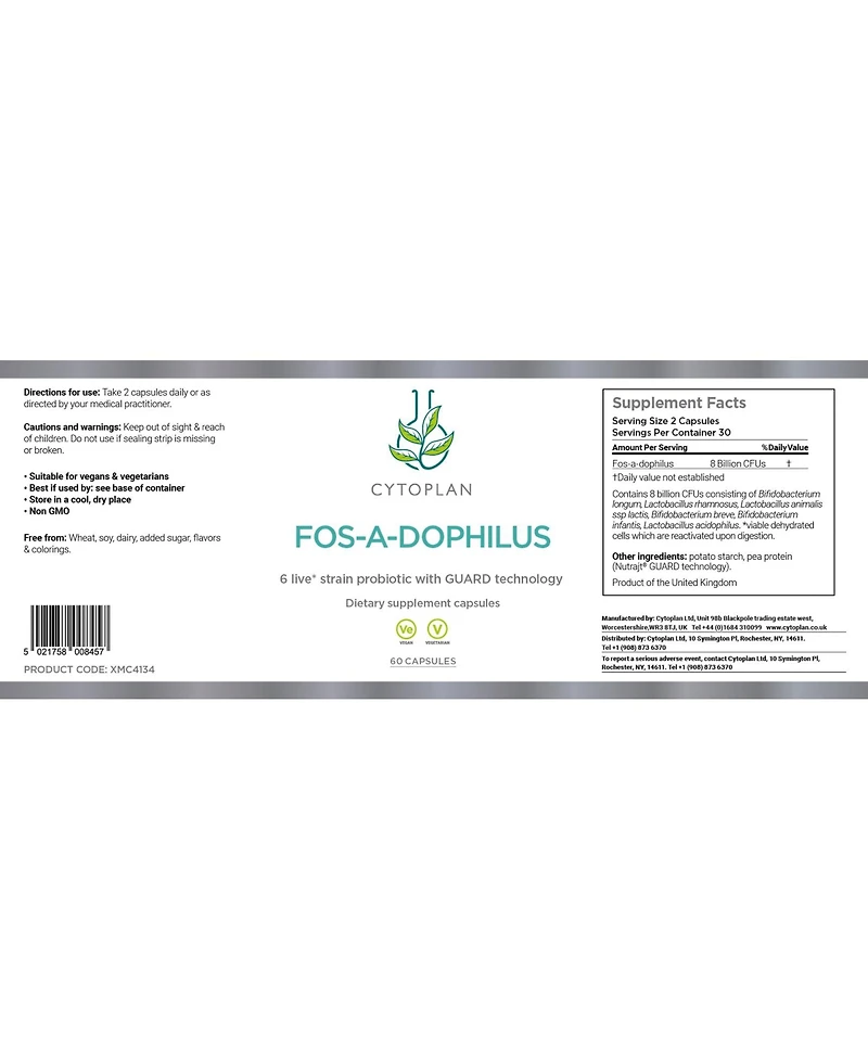 Cytoplan Fos-a-Dophilus Probiotic 60 (caps) Usa