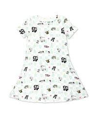 Bellabu Bear Toddler Girls Minecraft Sleep Repeat Short Sleeve Dress