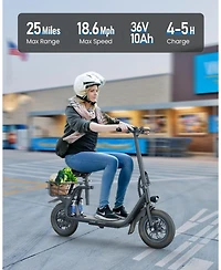 Gyroshoes Electric Scooter Adults with Seat, 450W Motor Up Smart Lcd Display, 25Miles Long Range, Electrically-Powered Motor Scooters