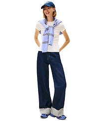Tommy Jeans Women's Slim Western Ribbed Short-Sleeve T-Shirt