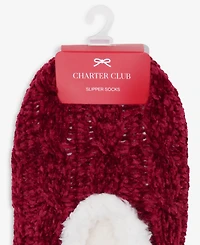 Charter Club Women's Cable Chenille Ped Slipper Socks, Created for Macy's