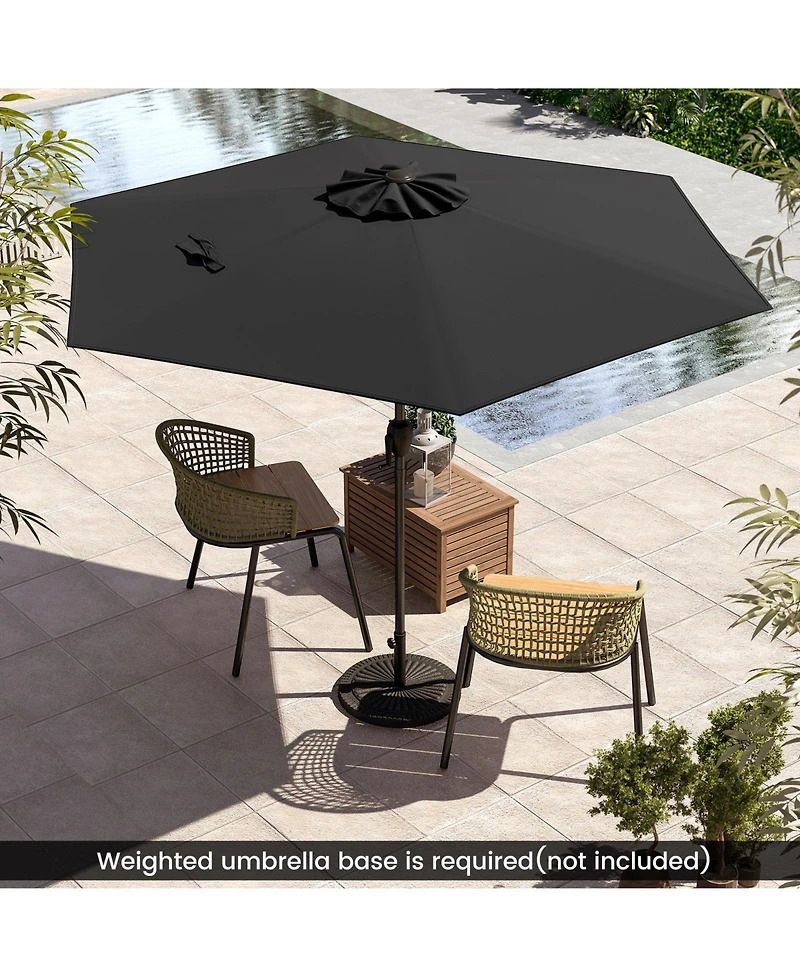 Gymax 7.5 ft Patio Umbrella Outdoor Heavy Duty Market w/ Push Button Tilt Burgundy