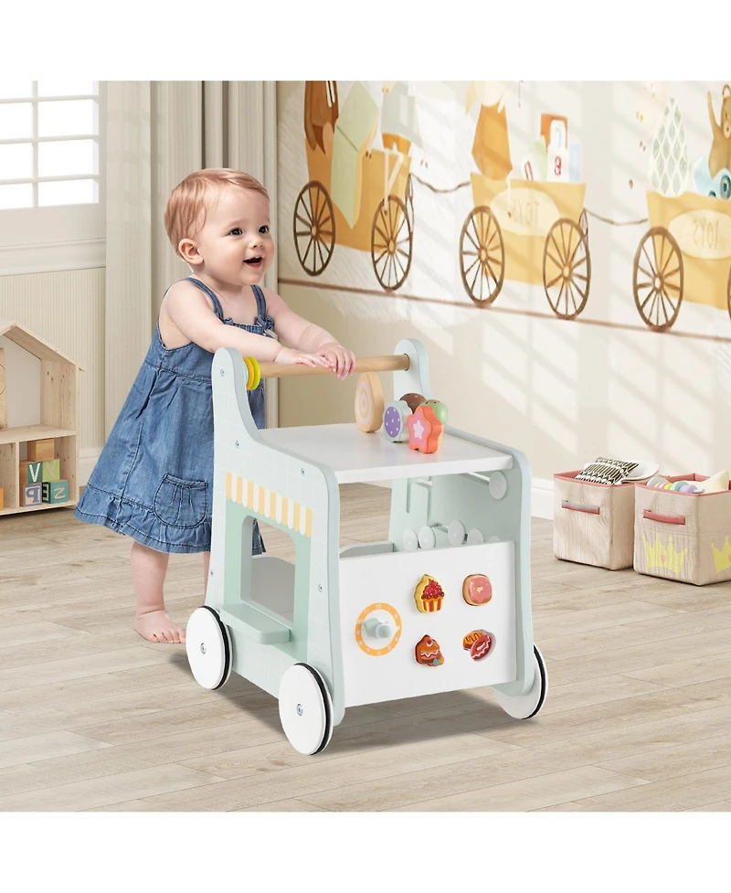 Slickblue Kids 2-in-1 Walker with Storage and Ice Creams for 1+ Years Old