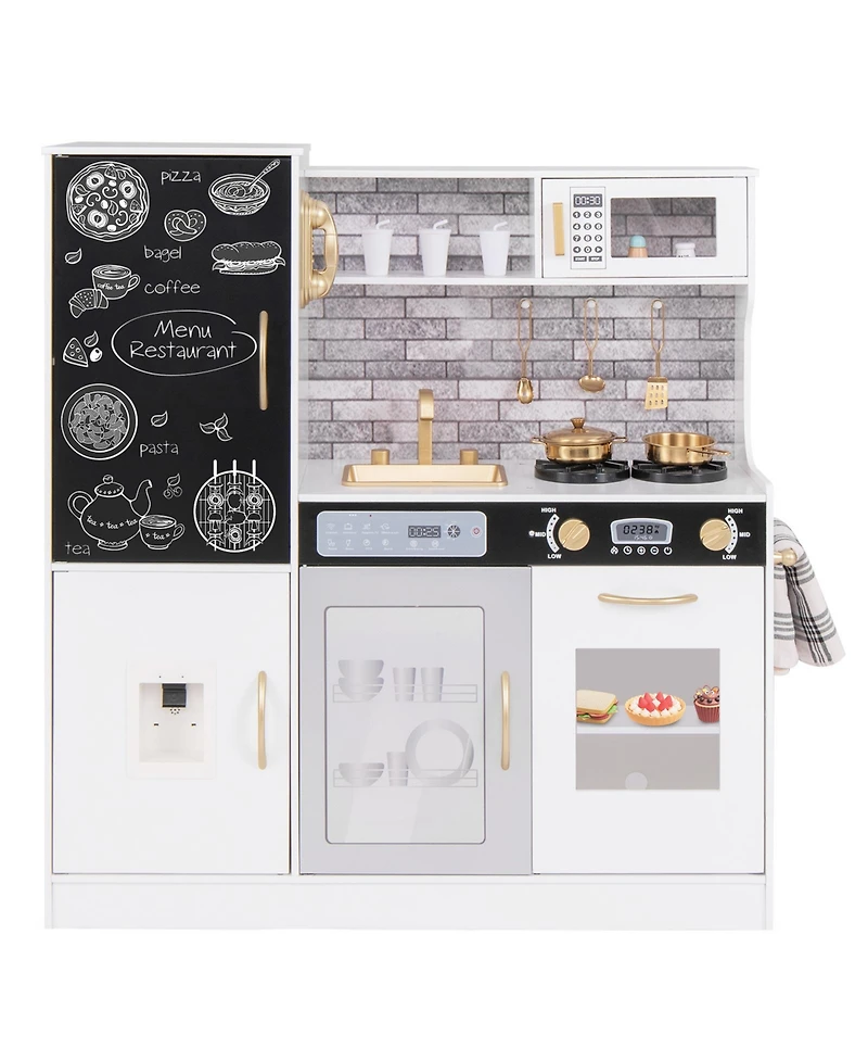 Slickblue Pretend Play Kitchen with Utensils for Kids Aged 3+