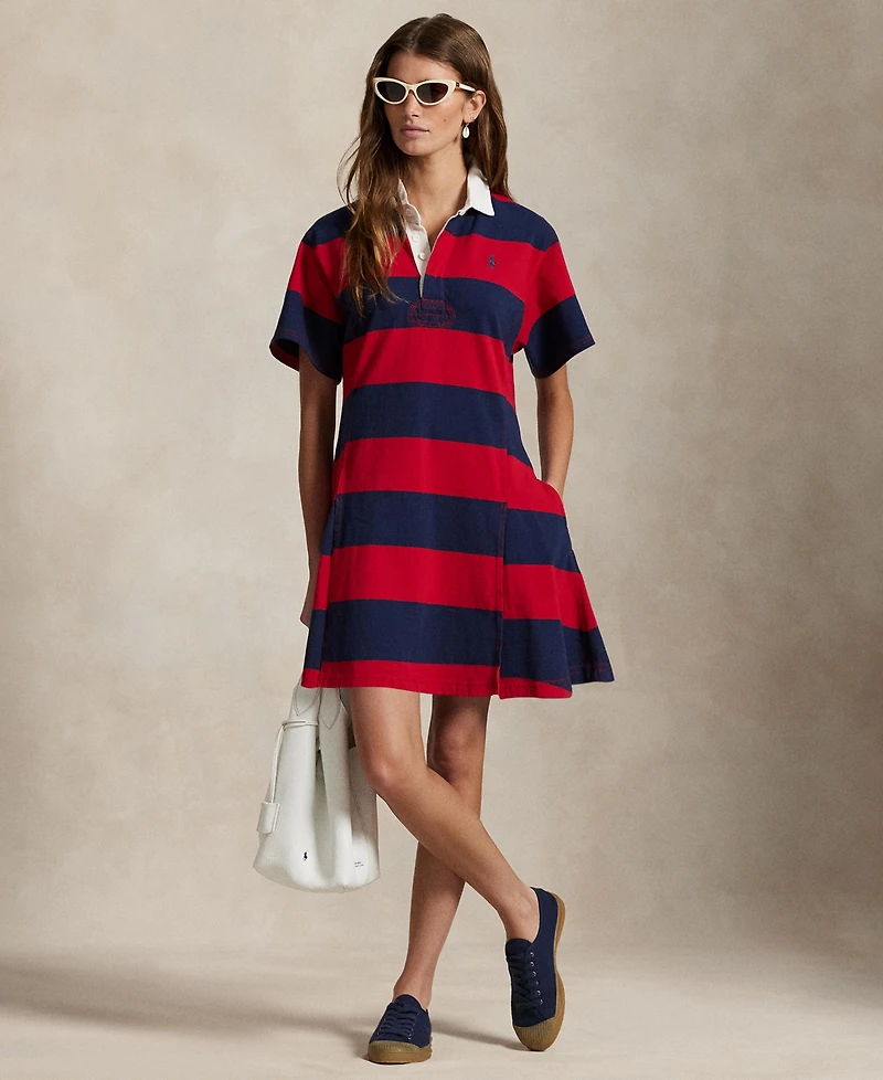 Polo Ralph Lauren Women's Striped Cotton Jersey Rugby Dress