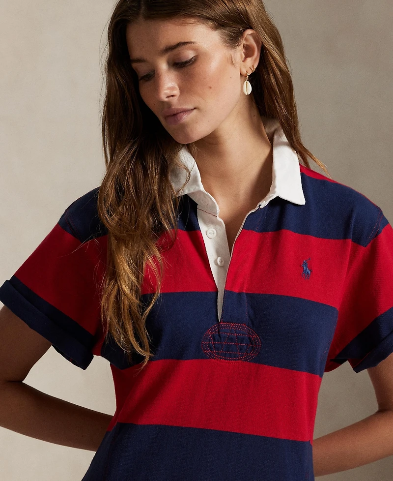 Polo Ralph Lauren Women's Striped Cotton Jersey Rugby Dress