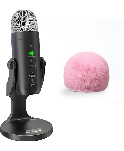 ZealSound Wireless Microphone K66DG-us and D65P Microphone Furry Windscreen