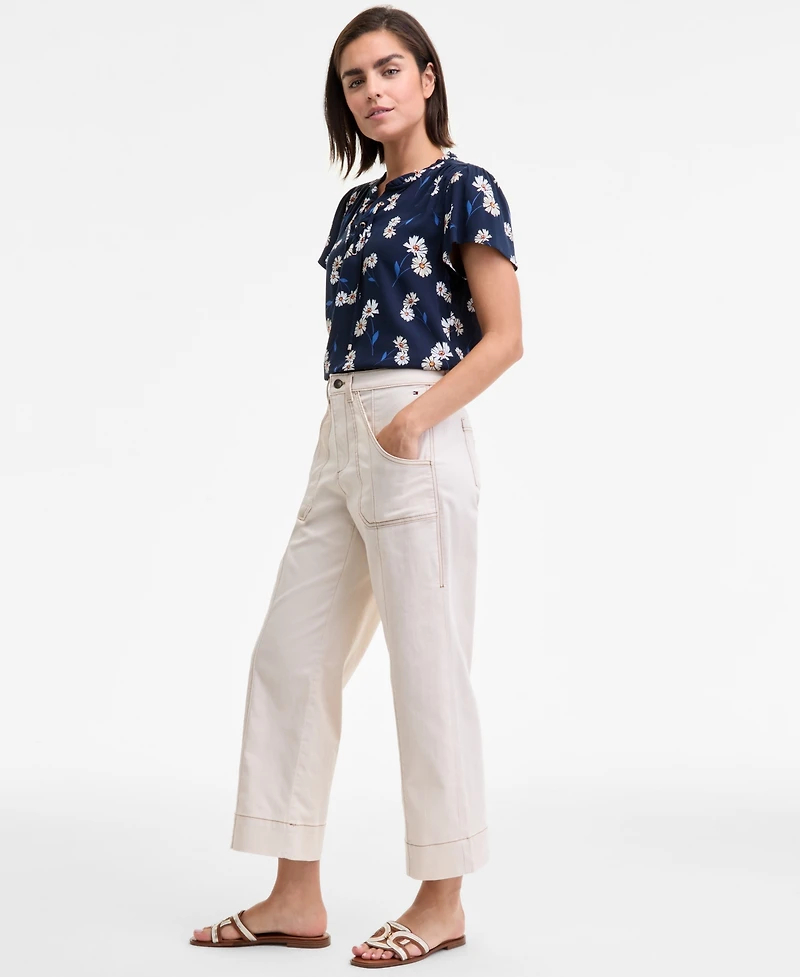 Tommy Hilfiger Women's High Rise Wide-Leg Jeans