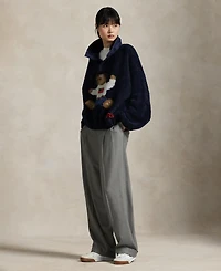 Polo Ralph Lauren Women's Bear High-Pile Fleece Mockneck Sweater
