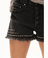 blue revival Women's Paloma Studded Denim Shorts