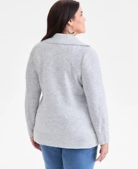 Style & Co Plus Johnny Collar Luxsoft Sweater, Macy's Exclusive