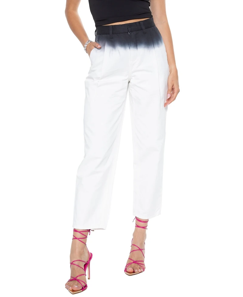 blue revival Women's Straight-Leg Dip Dye Trousers