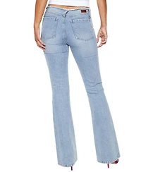 Blue revival Women's Y2K Cutoff Waist Bootcut Jeans