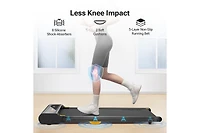 Urevo Ultra-Thin Walking Pad: Under Desk Treadmill for Home Office. Quiet Portable Treadmill with Remote, Fits Under Sofa, App Connectivity for Work &