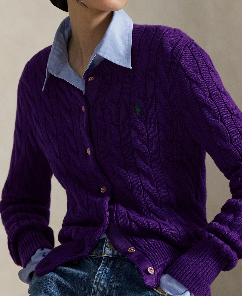 Polo Ralph Lauren Women's Cable-Knit Cotton Crewneck Cardigan