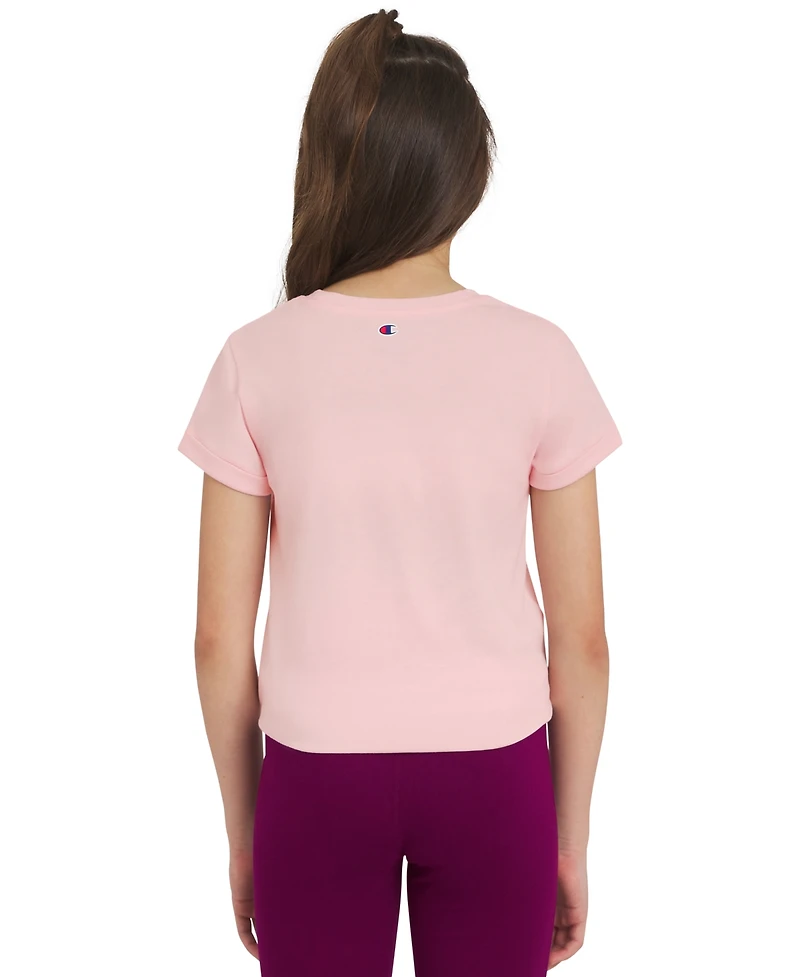 Champion Big Girls Logo Graphic Tie-Front T-Shirt