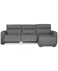 Miren -Pc. Fabric Chaise Sectional with 2 Power Headrest Recliners