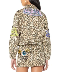 Von Dutch Women's Graphic Patched Leopard Jacket