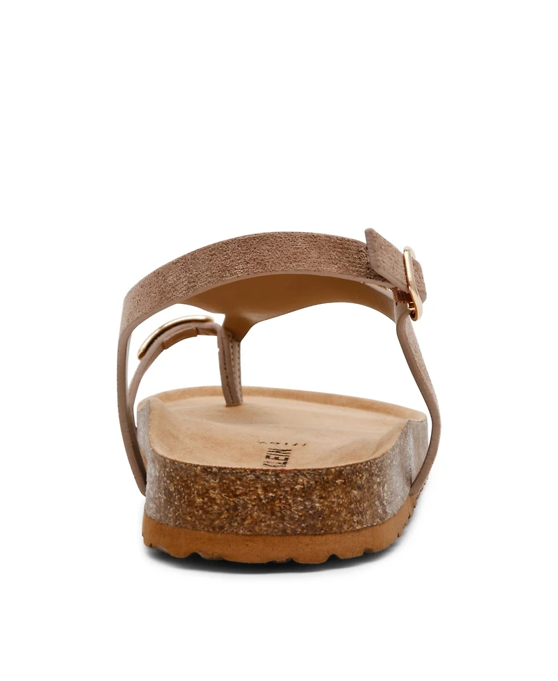 Anne Klein Women's Lola Toe Loop Footbed Flat Sandals